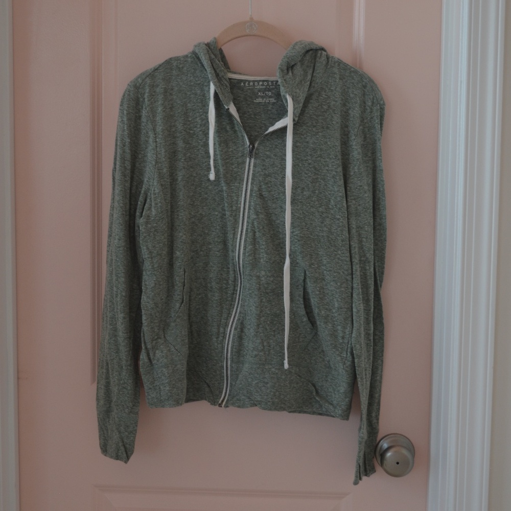 Sage Green Aeropostale Zip Up Hoodie